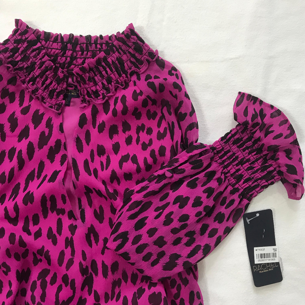 NEW RACHEL Rachel Roy Lucky Leopard Ruffled Dress - Picture 6 of 8